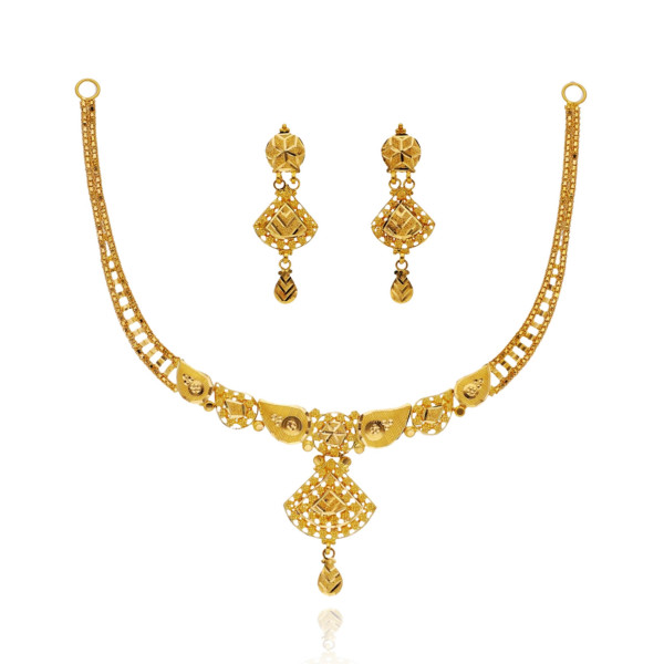 Divine Crystal Gold Necklace Set