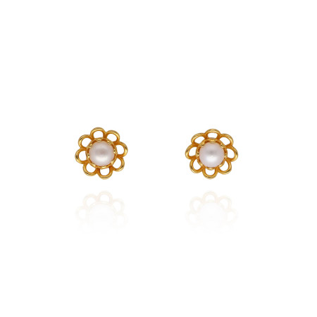 Opal Halo Gold Earrings