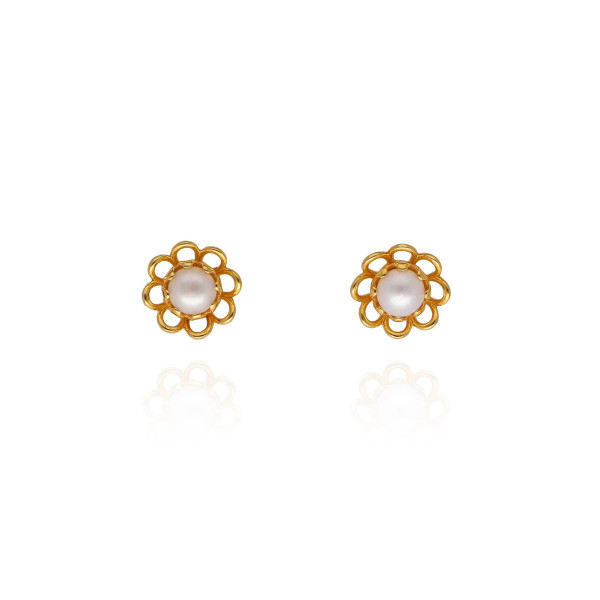 Opal Halo Gold Earrings