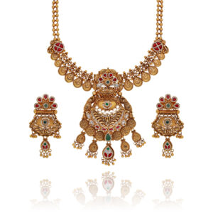 Antique Charm Gold Necklace Set