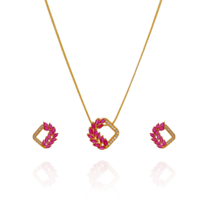 Glow & Gem Gold Chain Set for Women