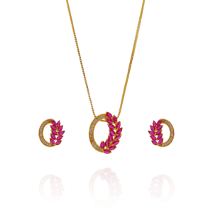 Gilded Gemstones Gold Chain Set for Women