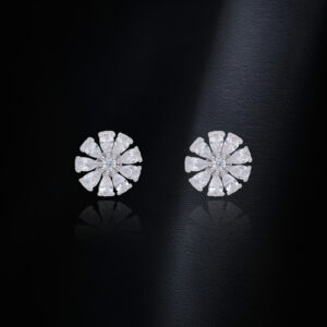 Celestial Whisper Silver Stud Earrings